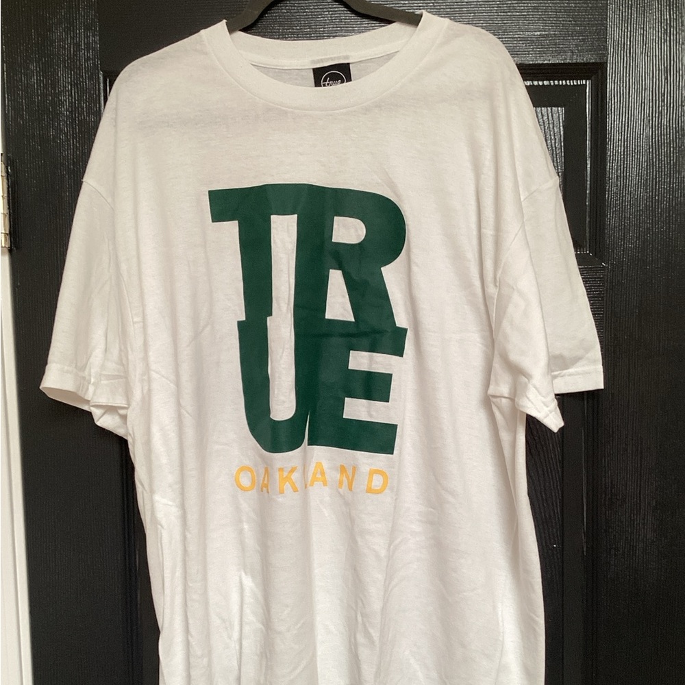 True Oakland White T-Shirt, 100% cotton. 386